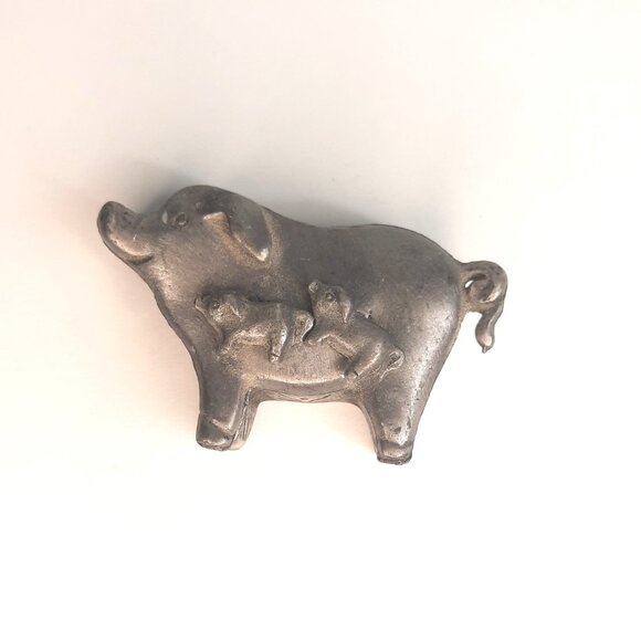 Vintage Pig 1970s Torino Jewelry Box set Earrings & Necklace Pig Theme Farmhouse - Picture 2 of 14